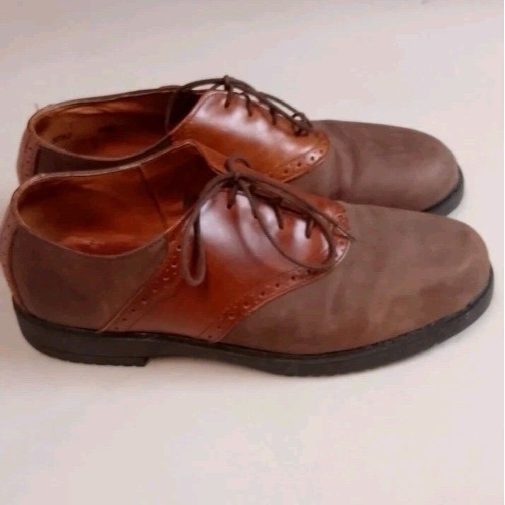 Vintage G.H. Bass Saddle Shoes Men's 8M Brown Leather Suede Made in USA 5762